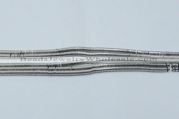 CHE651 15.5 inches 1*3mm tyre plated hematite beads wholesale