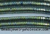 CHE655 15.5 inches 1*3mm tyre plated hematite beads wholesale