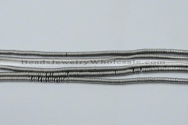 CHE670 15.5 inches 1*2mm tyre matte plated hematite beads