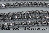 CHE690 15.5 inches 2mm faceted round plated hematite beads