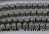 CHE721 15.5 inches 4mm round matte plated hematite beads wholesale