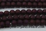 CHE724 15.5 inches 4mm round matte plated hematite beads wholesale