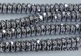 CHE734 15.5 inches 4*8mm faceted rondelle plated hematite beads