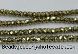 CHE736 15.5 inches 2*3mm faceted rondelle plated hematite beads