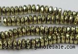 CHE738 15.5 inches 3*6mm faceted rondelle plated hematite beads