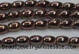 CHE742 15.5 inches 4*6mm rice plated hematite beads wholesale