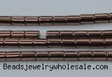 CHE745 15.5 inches 2*4mm tube plated hematite beads wholesale