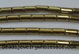 CHE761 15.5 inches 2*4mm tube plated hematite beads wholesale