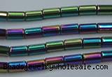 CHE764 15.5 inches 2*4mm tube plated hematite beads wholesale