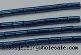 CHE765 15.5 inches 2*4mm tube plated hematite beads wholesale