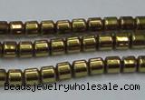 CHE776 15.5 inches 2*2mm drum plated hematite beads wholesale