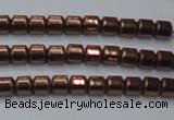 CHE777 15.5 inches 2*2mm drum plated hematite beads wholesale