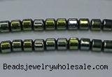 CHE779 15.5 inches 2*2mm drum plated hematite beads wholesale