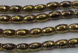 CHE795 15.5 inches 3*5mm rice plated hematite beads wholesale