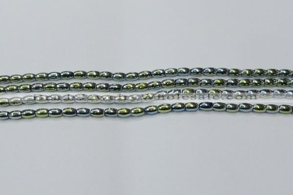 CHE798 15.5 inches 3*5mm rice plated hematite beads wholesale