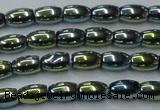 CHE806 15.5 inches 4*6mm rice plated hematite beads wholesale