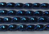 CHE807 15.5 inches 4*6mm rice plated hematite beads wholesale