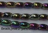 CHE812 15.5 inches 5*8mm rice plated hematite beads wholesale