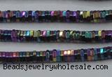 CHE830 15.5 inches 1*2mm hexagon plated hematite beads wholesale