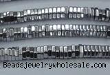 CHE833 15.5 inches 1*3mm hexagon plated hematite beads wholesale