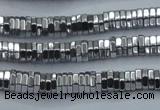 CHE841 15.5 inches 1*4mm hexagon plated hematite beads wholesale