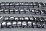 CHE866 15.5 inches 4*4mm dice platedhematite beads wholesale