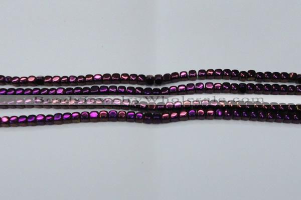 CHE870 15.5 inches 4*4mm dice platedhematite beads wholesale