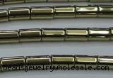 CHE883 15.5 inches 3*5mm tube plated hematite beads wholesale