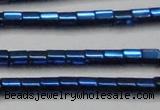 CHE892 15.5 inches 2*2mm faceted tube plated hematite beads wholesale