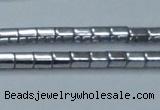 CHE896 15.5 inches 3*3mm faceted tube plated hematite beads wholesale