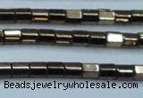 CHE897 15.5 inches 3*3mm faceted tube plated hematite beads wholesale