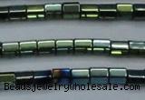 CHE900 15.5 inches 3*3mm faceted tube plated hematite beads wholesale