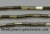 CHE907 15.5 inches 2*4mm faceted tube plated hematite beads wholesale