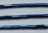 CHE911 15.5 inches 2*4mm faceted tube plated hematite beads wholesale