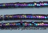 CHE933 15.5 inches 1*2*3mm oval plated hematite beads wholesale