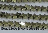 CHE937 15.5 inches 4mm star plated hematite beads wholesale