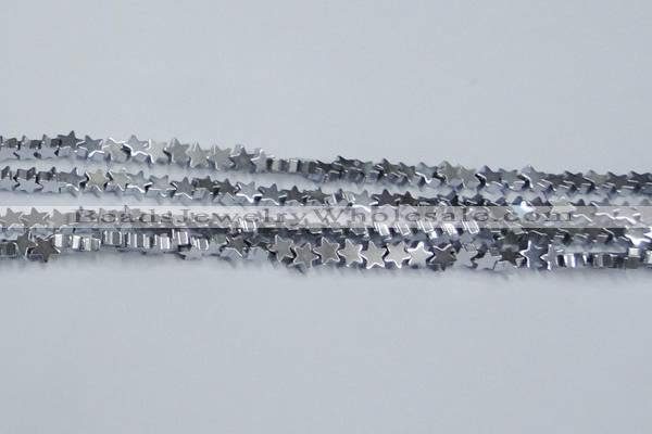 CHE945 15.5 inches 6mm star plated hematite beads wholesale