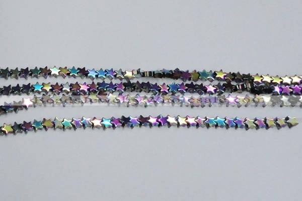 CHE949 15.5 inches 6mm star plated hematite beads wholesale