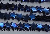 CHE951 15.5 inches 6mm star plated hematite beads wholesale