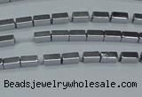 CHE954 15.5 inches 2*4mm cuboid plated hematite beads wholesale