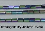 CHE958 15.5 inches 2*4mm cuboid plated hematite beads wholesale