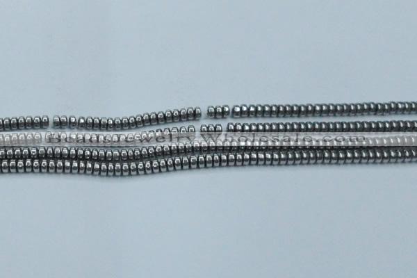 CHE962 15.5 inches 1.5*3mm rondelle plated hematite beads wholesale