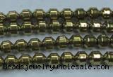 CHE973 15.5 inches 4*4mm plated hematite beads wholesale