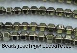 CHE982 15.5 inches 4*4mm plated hematite beads wholesale