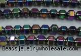 CHE985 15.5 inches 4*4mm plated hematite beads wholesale