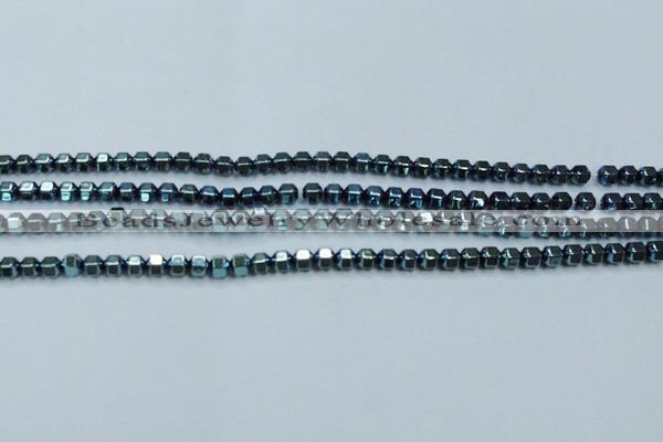 CHE986 15.5 inches 4*4mm plated hematite beads wholesale