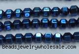 CHE987 15.5 inches 4*4mm plated hematite beads wholesale