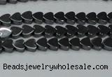 CHE990 15.5 inches 4*4mm heart hematite beads wholesale