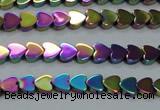 CHE995 15.5 inches 4*4mm heart plated hematite beads wholesale