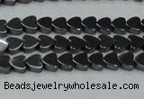 CHE998 15.5 inches 6*6mm heart hematite beads wholesale